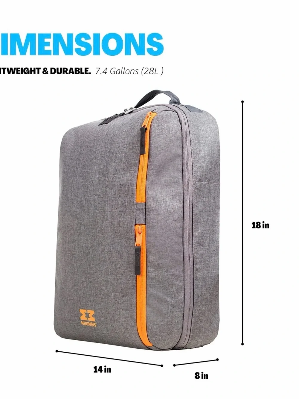 MiniMeis G4 Baby Backpack Gray Orange Size Adjustable Buckle Closure Hiking
